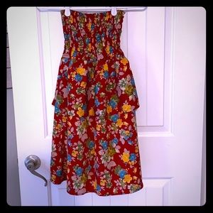 Urban outfitters floral strapless dress